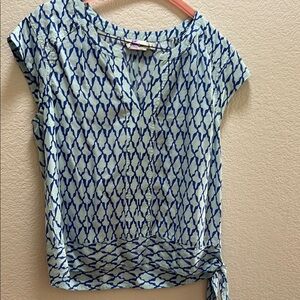 Vineyard Vines Blue and White Polo Crop Blouse